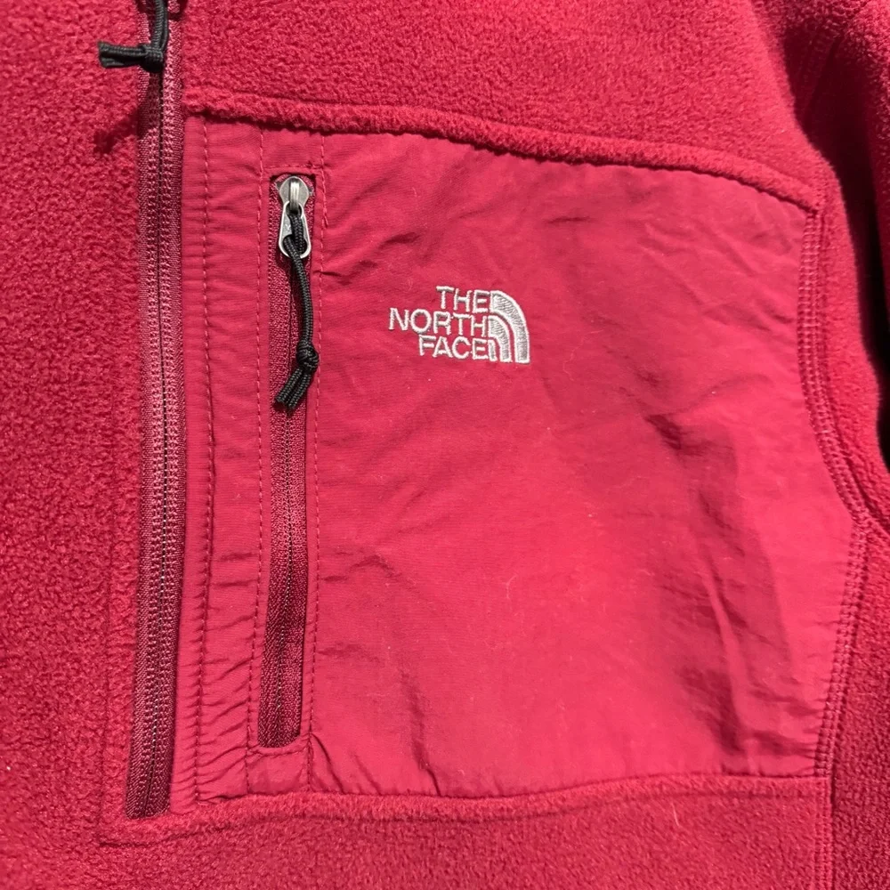 THE NORTH FACE Maroon Red 1/4 ZIP FLEECE PULLOVER JACKET Medium‎ MEN'S